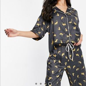 Top shop black cat pajamas